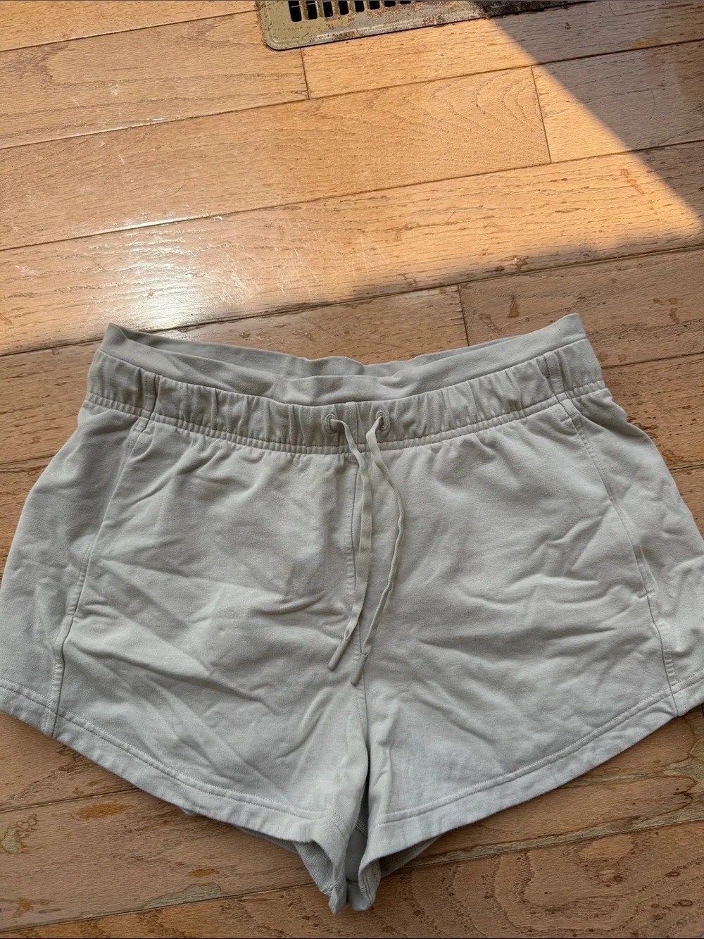 lululemon athletica Light Cream Drawstring Athletic Shorts